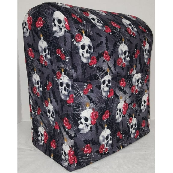 Skulls Webs & Roses Cover Compatible with Farberware 4.7qt Stand Mixer by Penny's Needful Things (All Skulls Webs & Roses)