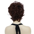 thumbnail image 4 of Women's Short Curly Wavy Wig Synthetic Hair Full Wig for Daily Use, 6 inches, Dark Auburn, 4 of 10