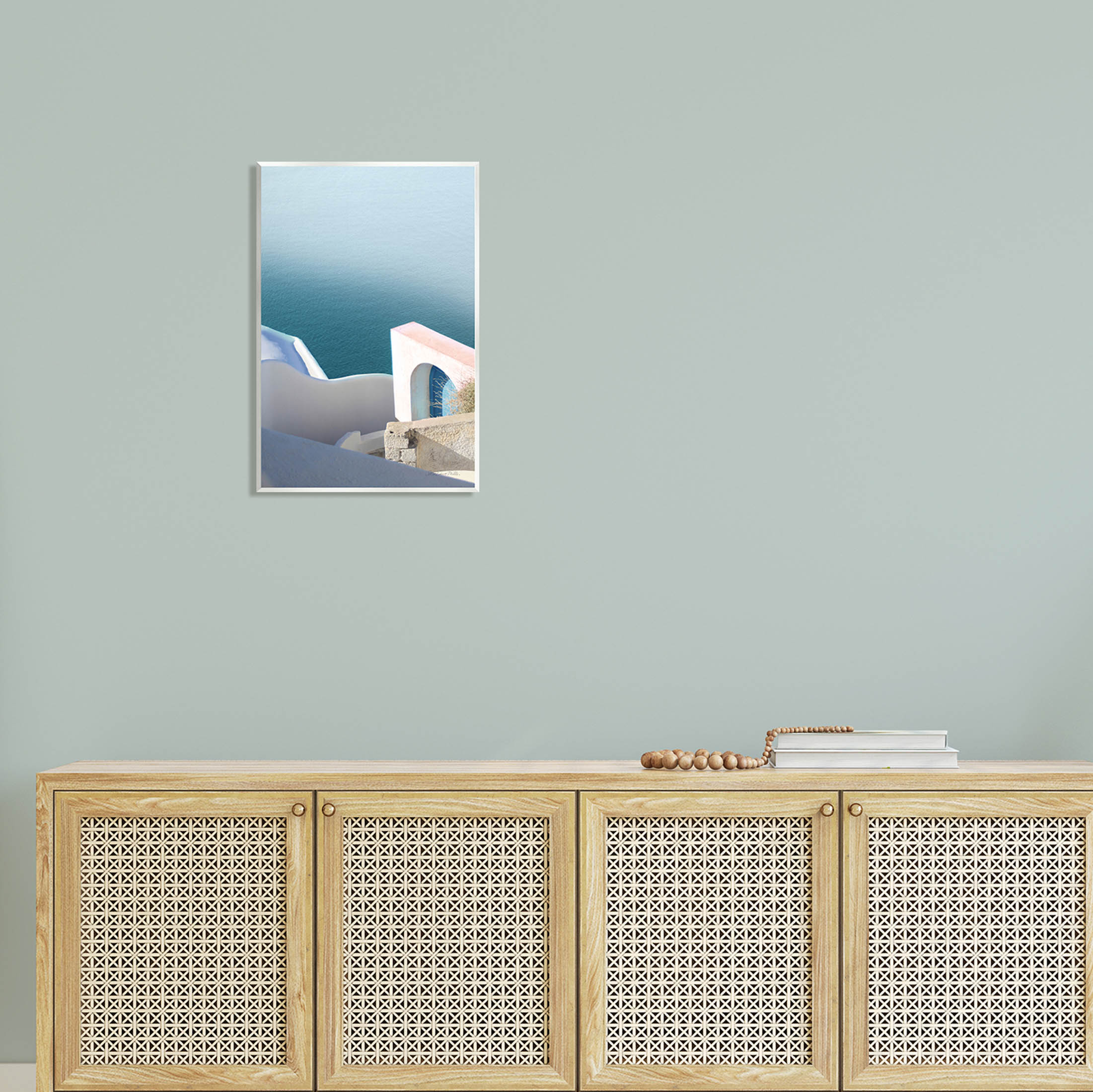 Stupell Industries Picturesque Santorini Coastal Building Photograph Unframed Art Print Wall Art, Design by Sara Zieve Miller