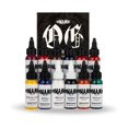 thumbnail image 1 of Dynamic Color Ensemble d'Encre Co - OG Color, 12 Bouteilles (1 oz Chacune) Comprend : (Rouge Bourgogne, Rouge Chinois, Rouge Feu, Vert, Bleu, Orange, Blanc, Jaune Canari, Brun, Magenta, Violet et Noir), 1 of 8