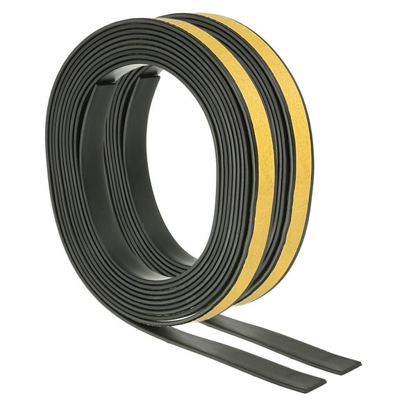 Uxcell Adhesive Neoprene Rubber Strips Roll, 2 Roll 10 Ft x 1/2" x 1/16", Black/Yellow