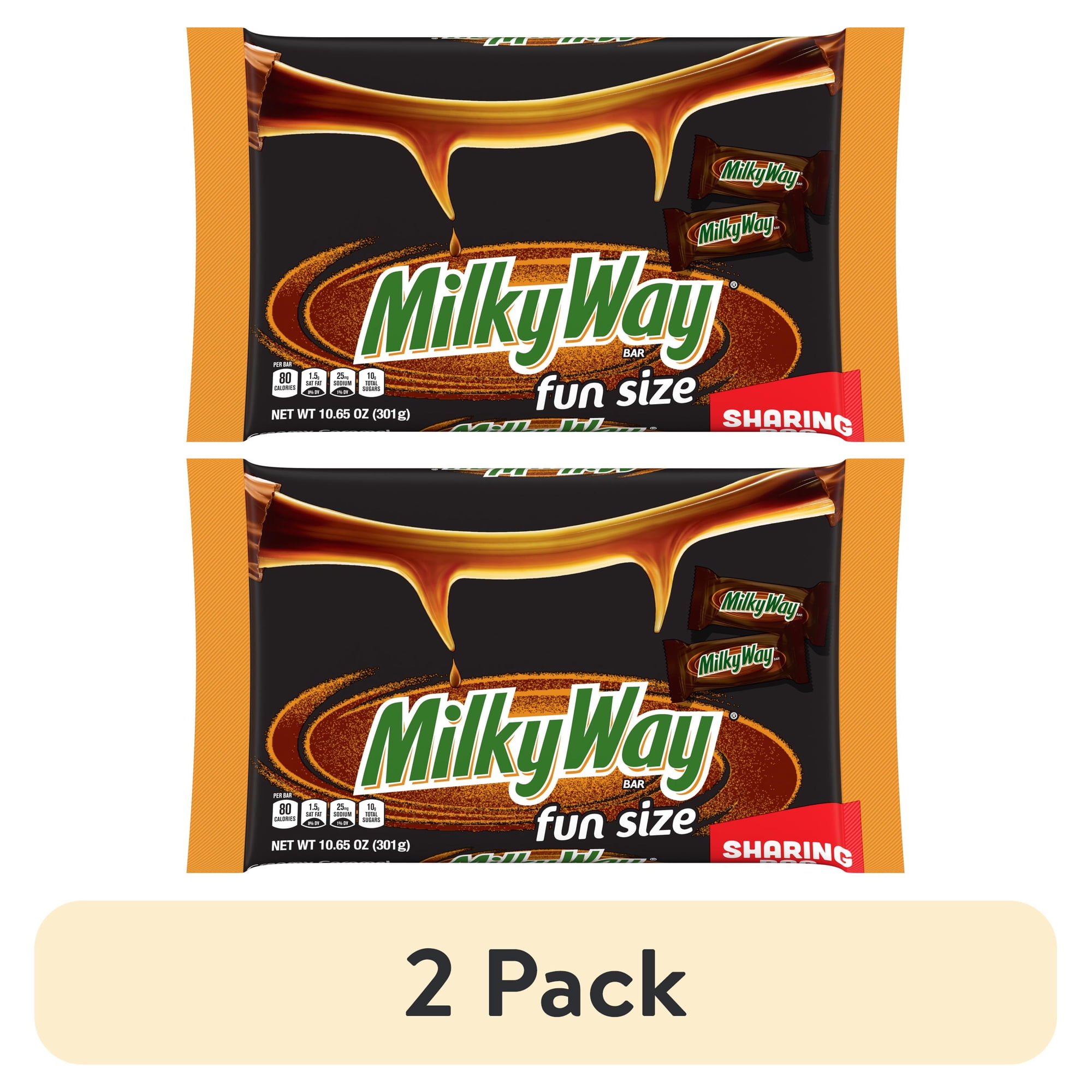 (2 pack) Milky Way Fun Size Halloween Chocolate Candy Bars - 10.65oz Bag