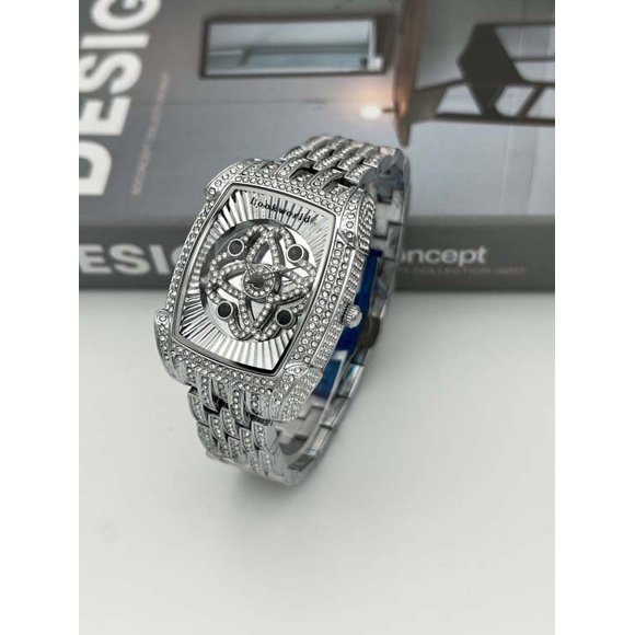 Gold Womens Diamond Bracelet Quartz Watch 46mm Sapphire Crystal 50m Water Resistant