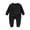Black, variant on WRKEKC Toddler Girl Jumpsuit Long Sleeve Solid Color Full Length Snap Button One Piece Outfit for Infants 0-24 Months