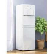 Hot & Cold Water Cooler Dispensers，Bottom Loading Water Cooler with Hot, Cold & Room 3 Temperature Water Settings, Child Safety Lock & Anti-Scalding Design, for 3 or 5 Gallon Bottles (White)