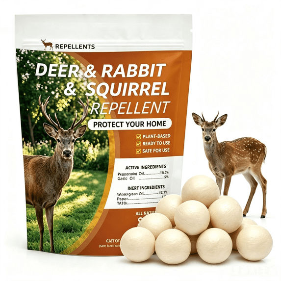 JahyShow Outdoor Deer and Rabbit Repellent Balls, 12-Pack Long Lasting Animal Deterrent for Garden Plants Flowers and Vegetables Outdoor Yard Protection
