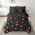 thumbnail image 2 of Feelyou Red Kawaii Strawberry Bedding Comforter Set 7pcs for Kids, Rustic Flower Floral Queen Bedding Sets, Cute Fruit Reversible Queen Sheet Sets, Ultra Soft Home Decor, 2 of 7
