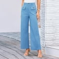 thumbnail image 2 of Women's High Waist Wide Leg Stretch Pants, Comfortable Elastic Waist, Tailored Fit, and Flattering for Office, 2 of 16