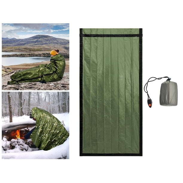 de Mylar para exteriores - espaciales grandes de lámina térmica de dormir de supervivencia para acampar, caminar y utilizar Bolsa DYNWAVEMX Manta de seguridad