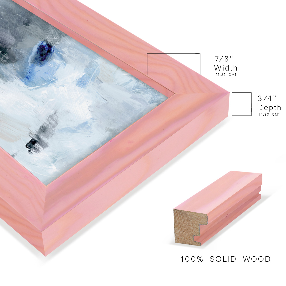 Welle II - Framed Print w/glass - Sunset Pink
