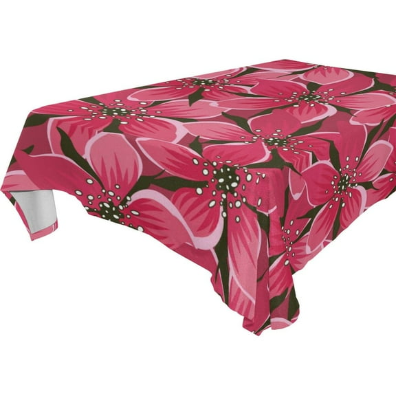 POPCreation Wine Floral Tablecloth 60x84 inches