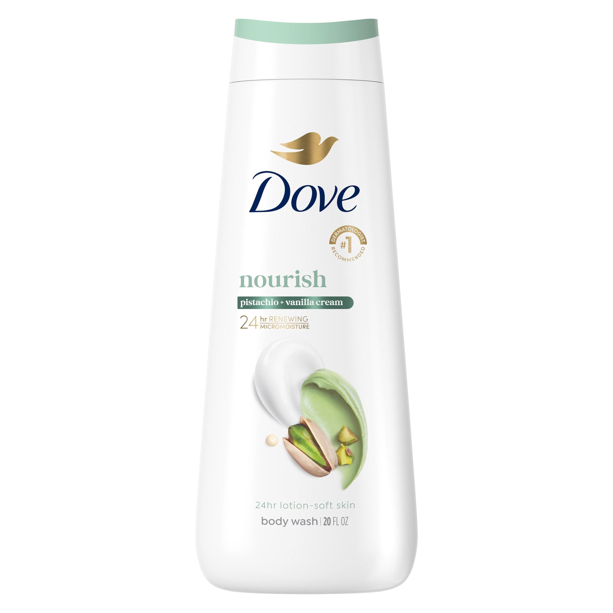 Dove Hydrating Body Wash for Women Pistachio & Vanilla Cream for Hydrated & Repaired Skin ,20 Fl oz