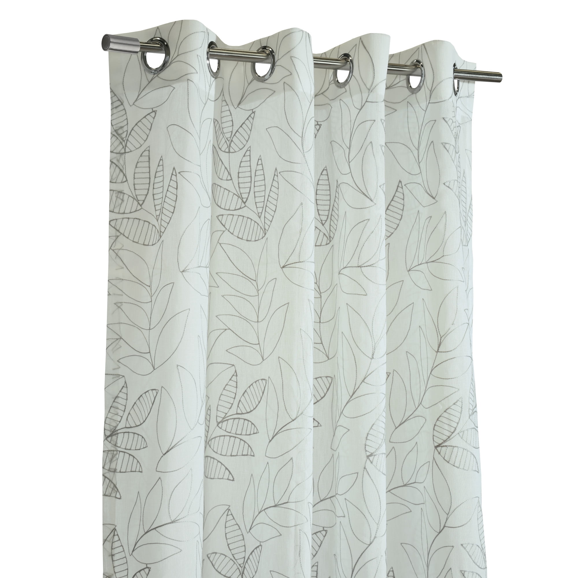 Loft Living Valera Sheer Grommet Indoor Curtain 52 x 84 in Grey