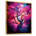 thumbnail image 2 of Designart "Mirage Charm of Fire Trees in Pink" Landscapes Framed Wall Art - Country Pink Tree Entryway Framed Wall Art Print, 2 of 6