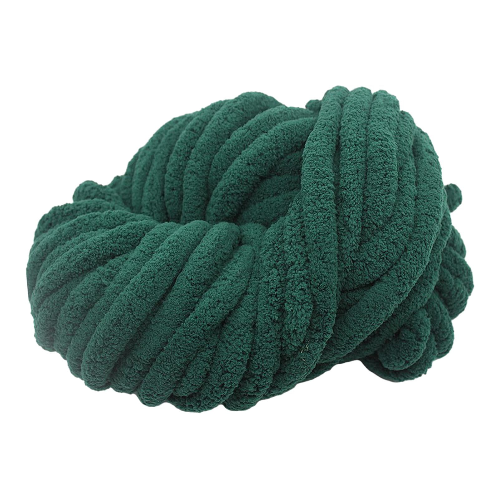 Abbraccia Chunky Chenille Yarn for Crocheting, Bulky Thick Yarn for Knitting,Super Bulky Chunky Yarn for Hand Knitting Blanket Dark Green