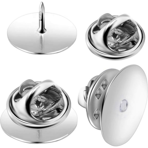 Jdesun 50 Pairs 15mm Tie Tacks Blank Pins with Butterfly Pin Clutch Backs for for Lapel Pins, Service Bars and Jewelry (Silver)