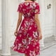 thumbnail image 5 of Vestidos Para Mujer Midi Vestidos de Moda Casual Casual de Manga Corta Con Cuello en V Vestido Estampado Floral Odeerbi ODB166370, 5 of 5