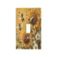 thumbnail image 2 of Switch Panel Switch Decoration 2.76x4.53x0.28 Inches Toggle Switch Switch Plate Wall Plates Living Room Kitchen Bedroom Study Switches Big Yellow Bee, 2 of 8