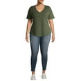 thumbnail image 5 of Terra & Sky Women's Plus Size Short Sleeve V-Neck T-Shirt, 5 of 6