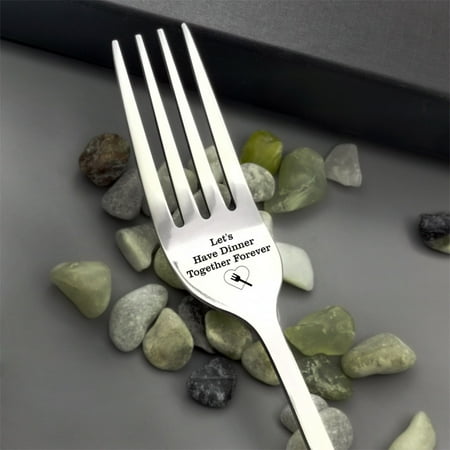 

Kitchen Gadgets Valentine Gift Tableware Engraved Fork Best Present For Husband Madam Family And Friends Tableware Printing Stainless Steel Fork Kitchen Organization