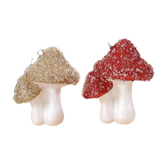 SLYNSHome Mushroom Christmas Ornaments for Tree Christmas Hanging Ornaments Mini Mushroom Pendant Decorations for Home Wonderland Party Supplies