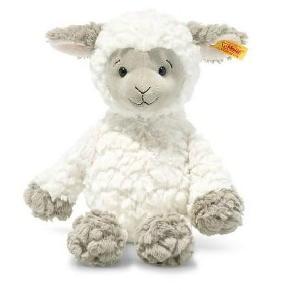 Steiff Lita Lamb Toy Figure - Premium Soft Cuddly Friends Stuffed Animal for Kids White/Taupe, 12"