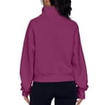 thumbnail image 5 of Satingcolo Half Zip Pullover Women Fall 2026 Oversized Stand Collar Cropped Sweatshirt Casual Quarter Zipper Hoodies,Purple Pink 2XL, 5 of 5
