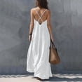 thumbnail image 5 of Sundresses for Women Summer Smocked Cami Maxi Dresses Spaghetti Strap V Neck Flowy Long Beach Vacation Dress, 2XL, 5 of 6