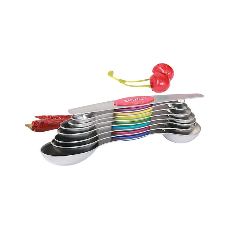Zulay Kitchen Stackable Magnetic Spoons Set Of 8 - Dual Sided