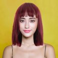 thumbnail image 1 of AURARMLET Natural Straight Short Wine Red Wig for Women Suitable for Parties and Cosplay, 1 of 7