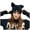 Black, variant on QQAMB Winter Hats Cute Cat Ear Hat with Embroidered Warm Knit Crochet Ski Cap