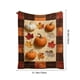 thumbnail image 3 of Manta de franela de Acción de Gracias | Estampado digital de calabaza y hoja de arce | Manta suave y cálida para la siesta | 140 x 130 cm | Polar ligero | Para usar todo el año | Funda de viaje para, 3 of 6