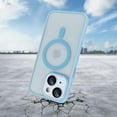thumbnail image 5 of Compatible with iPhone 15 Plus Magnetic Frosted Case with Camera Lens Film Compatible with MagSafe Wireless Charging Case Men Women Translucent Matte Shockproof Phone Cover,Light Blue, 5 of 14