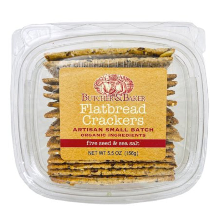 BUTCHER & BAKER FLATBREAD 5 SEED SEA SLT 5.5 OZ Pack of 12