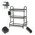thumbnail image 4 of Toystoory Estante para platos, soporte de 2 niveles, caja de almacenamiento, escurridor, tabla de cortar, organizador de encimera, acero Almacenamiento y organización del hogar Negro 3capas/con acceso, 4 of 6