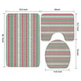 thumbnail image 3 of Red and Green Christmas Pattern Bathroom Rugs Sets 3 Piece,Toilet Cover Set,Absorbent Non Slip Bathroom Mats Sets with U-Shaped Contour Rug Toilet Rug Set, 3 of 5