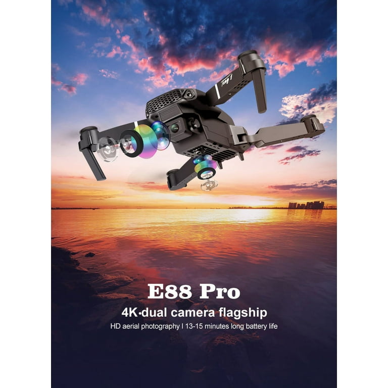 Sharefunbay e88 pro drone 4k hd dual camera visual 2024 positioning 1080p wifi fpv drone height preservation rc quadcopter