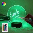thumbnail image 1 of 1pc Light Up Acrylic Dry Erase Board - Acrylic Whiteboard/Kitchen Note & With Stand For Desk, Memo Tablet & Marker For Office Home School Kitchen- Color Changing 8 Night Light Modes, 1 of 4