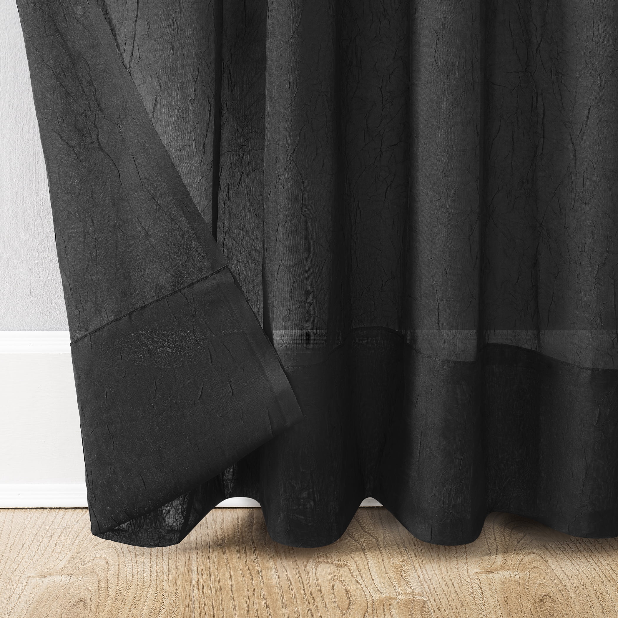 No. 918 Solid Print Rod Pocket Sheer Curtain Panel, 51" x 84.0" 2 Panels