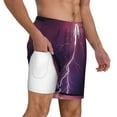 thumbnail image 3 of Balery Thunderstorm Violet Purple Mens Swim Trunks Swim Shorts for Men Quick Dry Inseam Beach Shorts with Compression Liner Pocket-3X-Large, 3 of 9