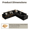 thumbnail image 5 of The Magic Home 118" Sofa Couch, Cloud Modular Sectional Sofa, L Shaped Linen Modern Comfy for Living Room, Apartment, Office, DIY Combination, 4 Seater Black Couch, 5 of 14