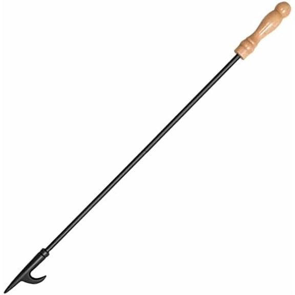 Fire Poker for Fire Pit, 32 inch Fireplace Poker Premium Solid Steel Fire Pit Poker Campfire Poker for Fireplace Camping Wood Stove Indoor and Outdoor - Rust Resistant Black Finish