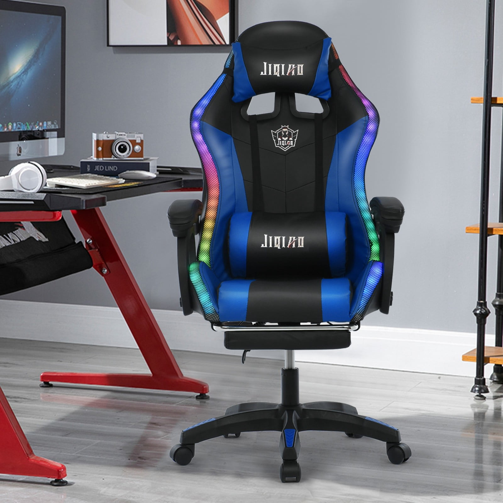 Details about   Video Rocker Gaming Chair Ergonomic Pedestal Seat Home Entertainment Furniture 