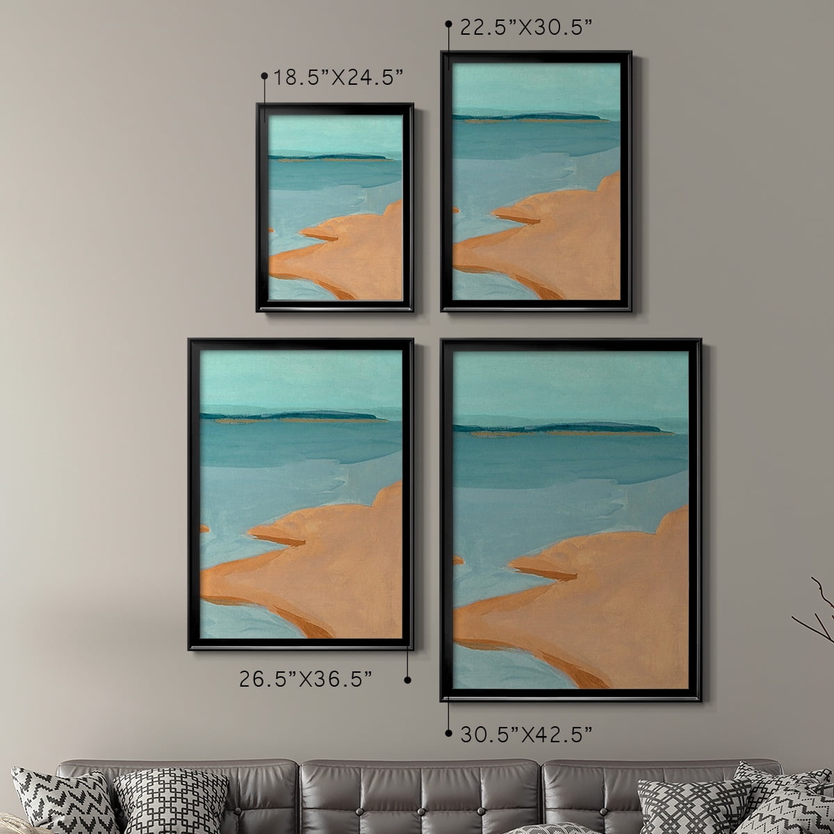 Out on the Sandbar III Premium Framed Print, in Gold, Black, or Silver - Ready to Hang