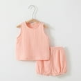 thumbnail image 2 of AherBiu Newborn Infant Baby Clothes Cotton Tank Tops with Bottom Shorts 2 Piece Summer Outfits Comfy Sets, 2 of 3
