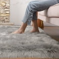 thumbnail image 6 of Junovo Luxury Fluffy Area Rugs Areary Rug for Bedroom Shaggy Rugs Area Carpet for Living Room Bedroom Room,2'x4',Gray, 6 of 7
