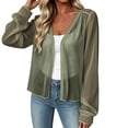 thumbnail image 2 of Long Sleeve Thin Chiffon Cardigans for Women Lightweight Casual Open Front Cardigan Soft Sheer Cover Up, 2 of 6