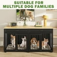thumbnail image 4 of NARTRU 64.6" Large Double Dog Crate Kennel Furniture with Divider and 2 Drawers for 2 Small or Medium Dogs Indoor, Black, 4 of 8