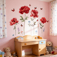 thumbnail image 7 of XIBUFE 2026 New Teen Girl Room Decor Red Floral Wall Stickers Decorative Living Room Bedroom Background Wall Stickers Office Decor for Women for Bedroom,Living Room,Study,Dormitory., 7 of 7