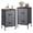 Dark Grey, variant on GALAXHERO Nightstand 2 Drawer Charcoal Black Wood Grain Print Set of 2 Large
